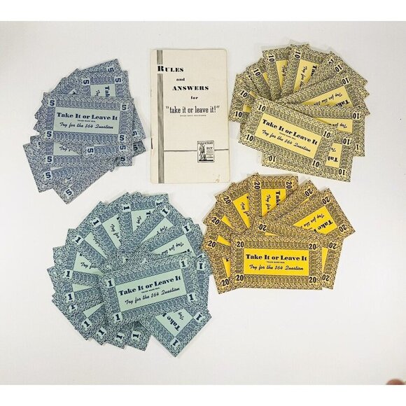 WWII Take It or Leave It $64 Question Trivia Game Victory Buy Bonds Propaganda - Picture 2 of 9